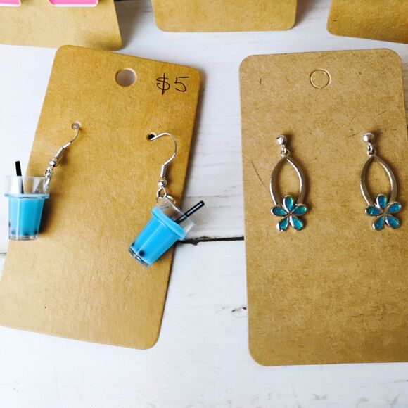 14 NEW Earring Reseller Lot/Bundle Novelty Funky Pac-Man, Tassels, Drink, Turtle - Picture 8 of 8